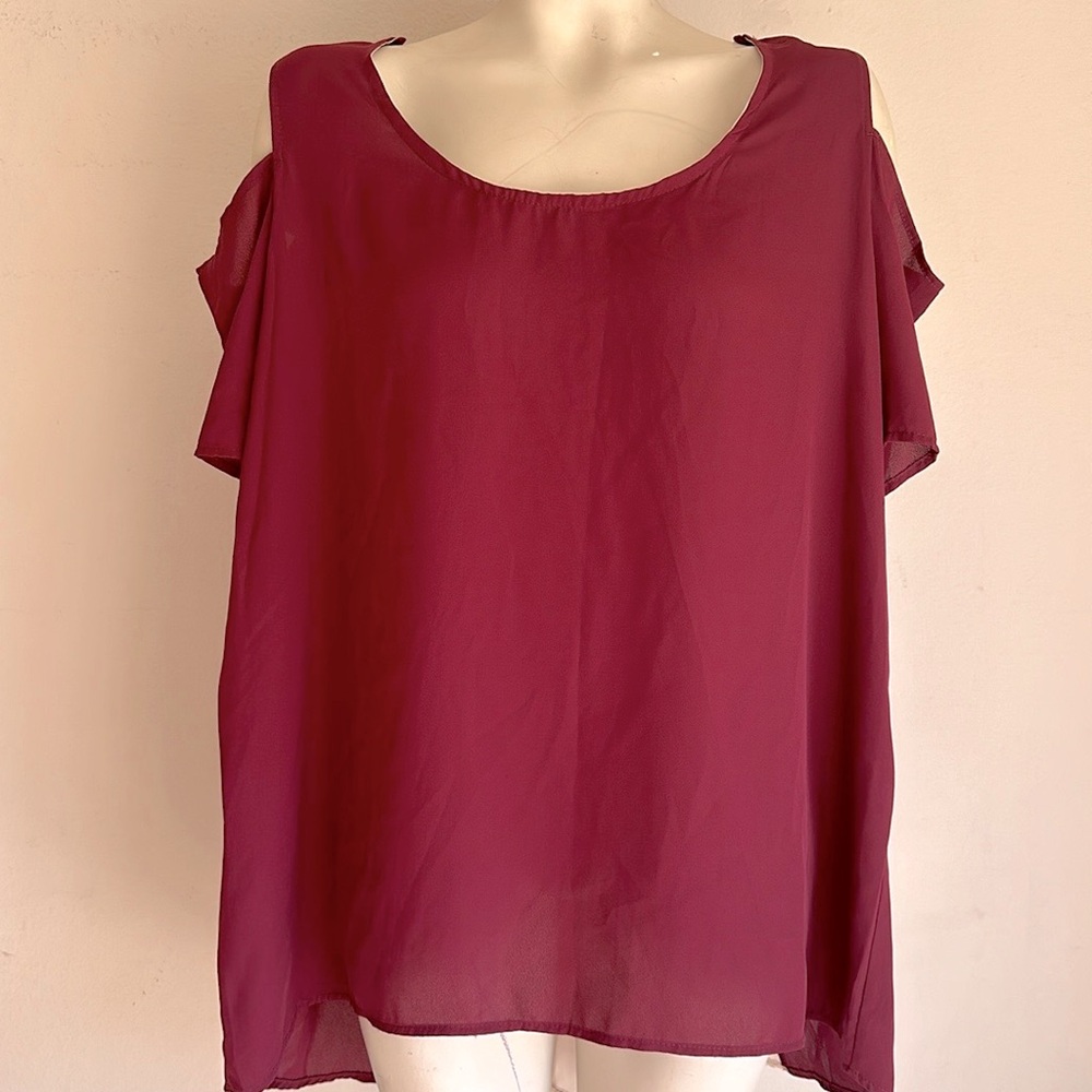 2X blouse cold shoulder short sleeve NWT